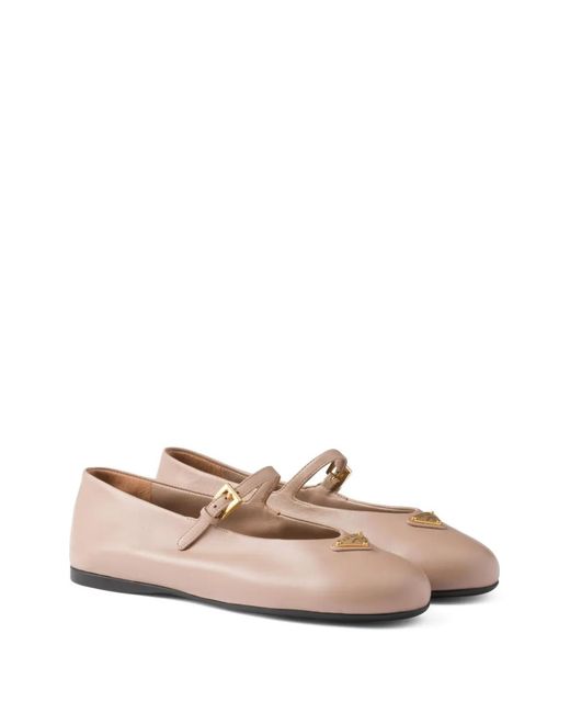 Prada Pink Nappa Leather Ballerinas