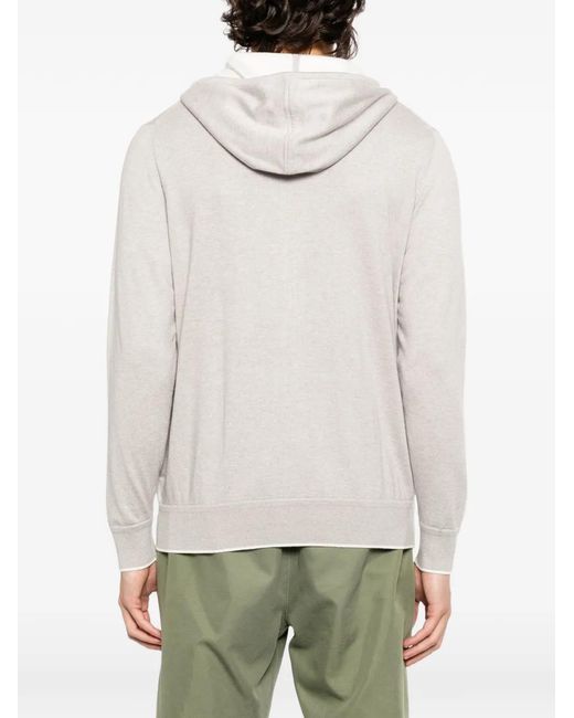 N.Peal Cashmere White Zip-Up Long-Sleeve Hoodie for men
