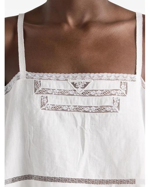Prada White Linen Top