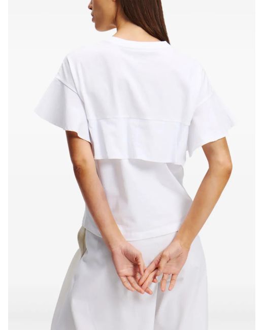 Karl Lagerfeld White Ruffle T-Shirt