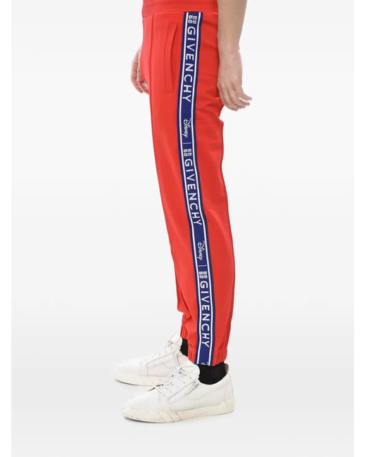 Givenchy Red Logo-Tape Track Pants for men