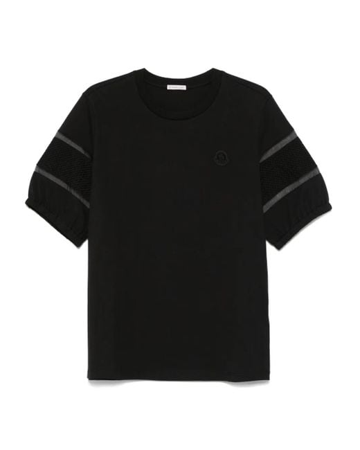 T-Shirt Con Applicazione Logo di Moncler in Black