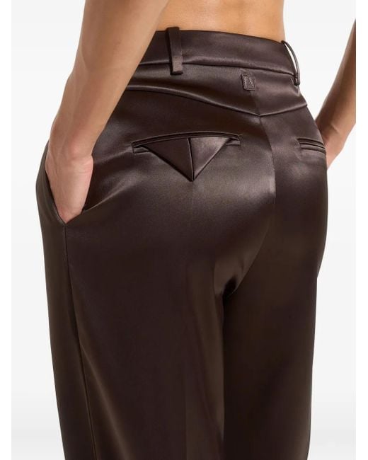 Manière De Voir Black Julie Satin Twin-Pleat Tailored Trousers