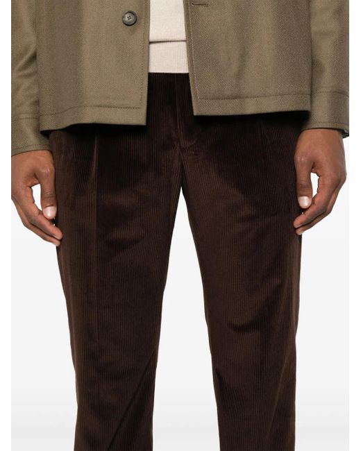 Tagliatore Black Corduroy Trousers for men