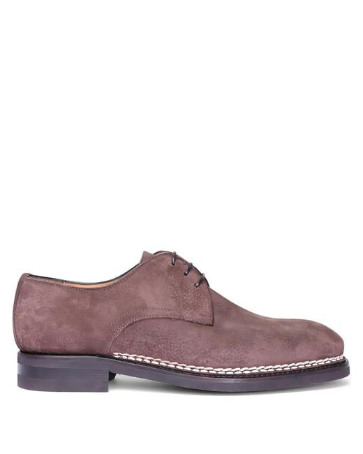 Bontoni Purple Lace-Up Derby Shoes for men