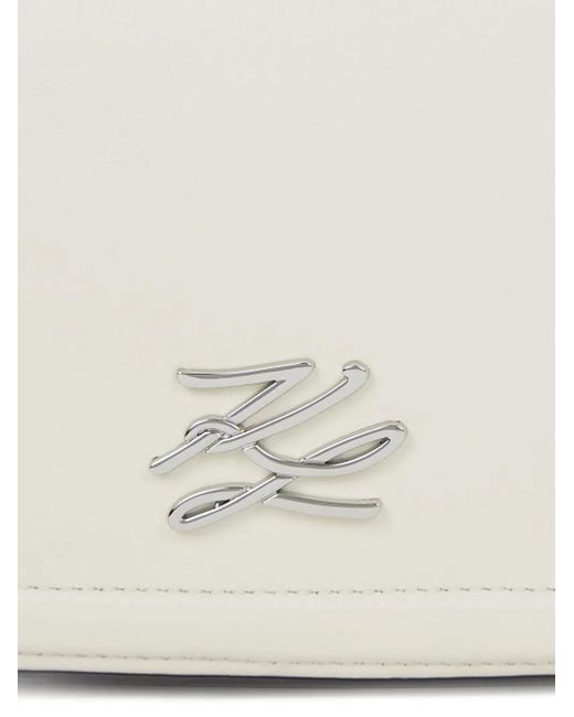 Karl Lagerfeld Metallic Chain-Strap Crossbody Bag