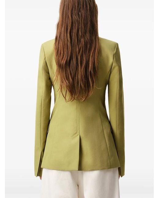 AMI Green New Wool Single Breasted Fitted Jacket