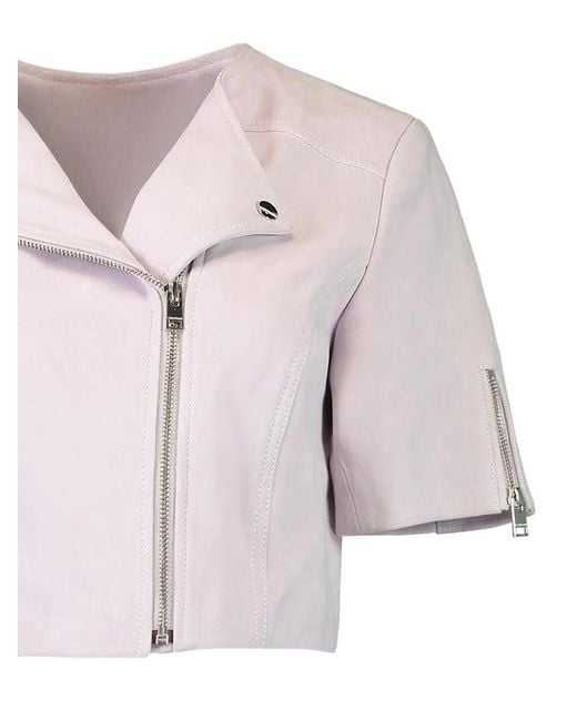 Lamarque Pink Zip Cropped Jacket