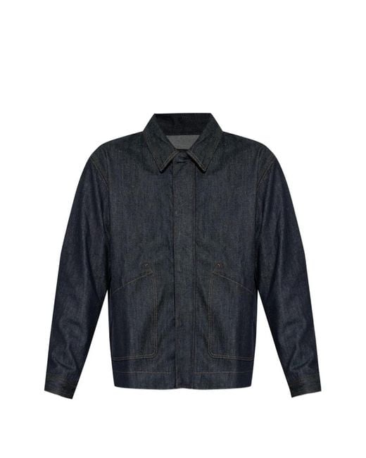 Rag & Bone Blue Zip-Up Denim Jacket for men