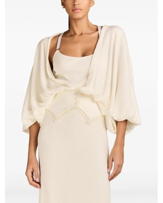 MARK-OFF Natural Lina Puff-Sleeved Blouse