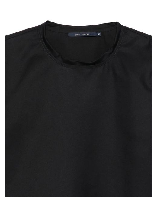 Sofie D'Hoore Black Round-Neck Long-Sleeve Blouse