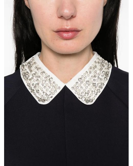 Maje Black Flared Dress With Contrast Trim