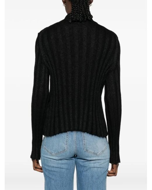 Khaite Black Ribbed-Knit Card