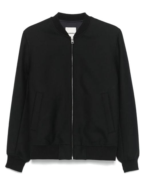 Sandro Black New Teddy Bomber Jacket for men