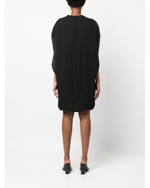 The Row Black Draped Silk Mini Dress