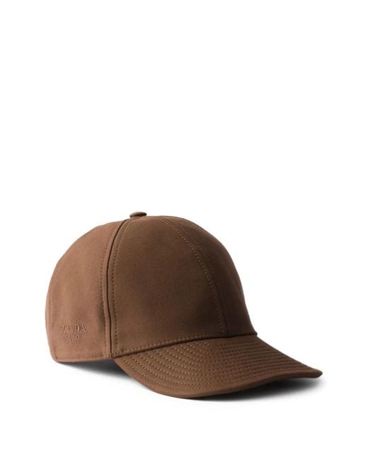 Prada Brown Old Cotton Satin Baseball Cap for men