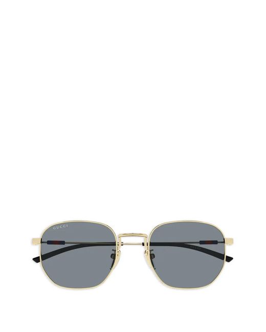 Gucci Gray Round-Frame Sunglasses for men