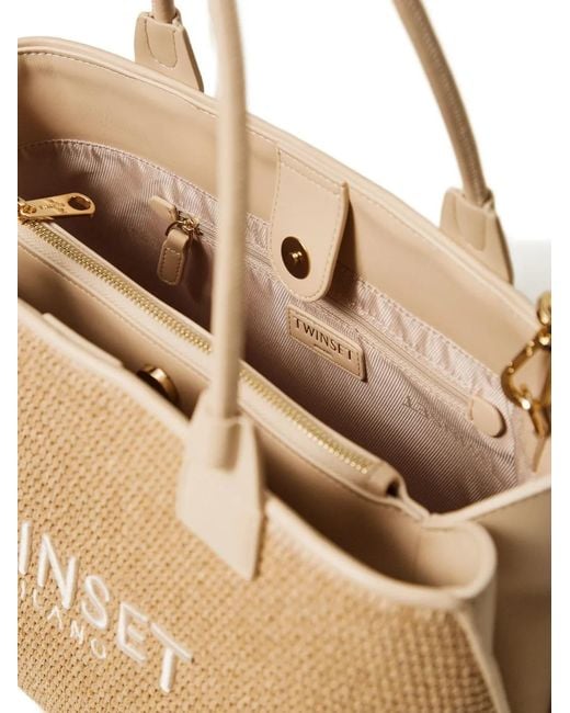 Twinset Natural Woven Tote Bag