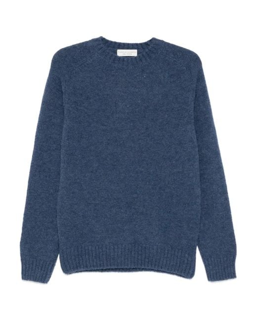 FILIPPO DE LAURENTIIS Blue Ribbed Knitwear for men