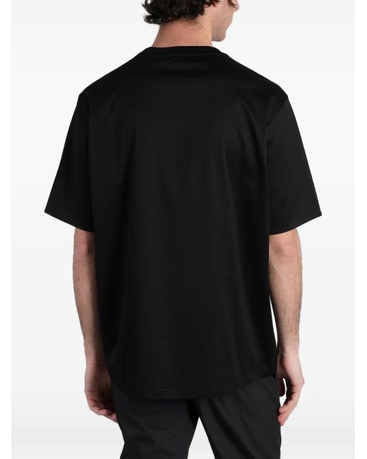 Low Brand Black Ribbed Crew-Neck T-Shirt for men