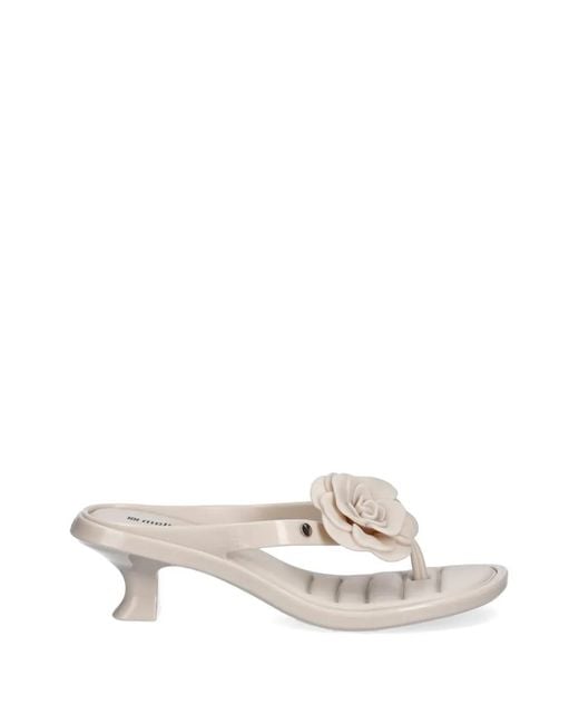 Melissa White Kitten Heel Petals Sandals