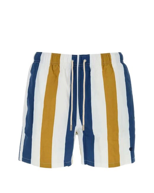 Gallo Blue Stripe-Print Swimming Shorts for men
