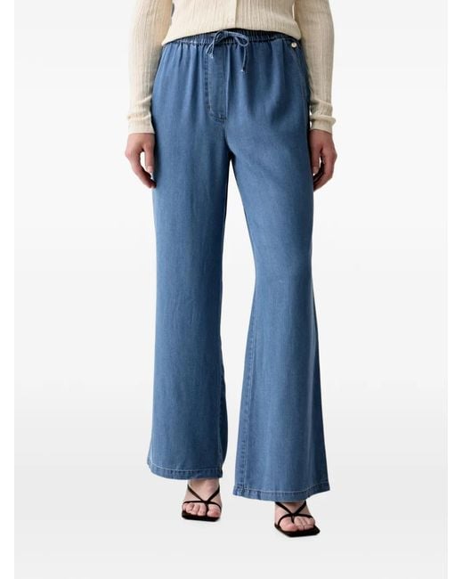 Mos Mosh Blue Drawstring Wide-Leg Jeans