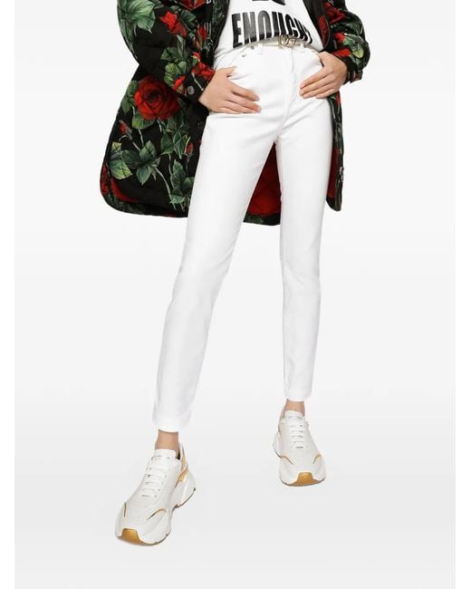 Dolce & Gabbana White High Waist Skinny Fit Stretch Denim Jeans