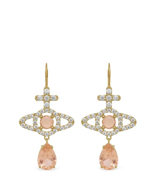 Vivienne Westwood White Tear-Drop Earrings