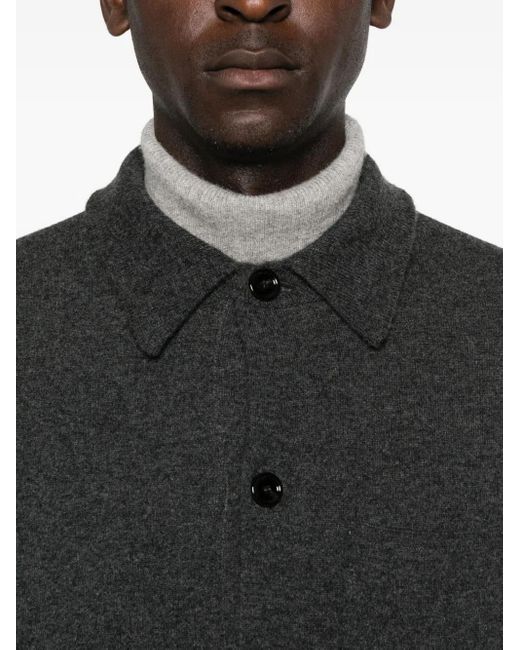 Lardini Black Buttoned Patch-Pocket Cardigan for men