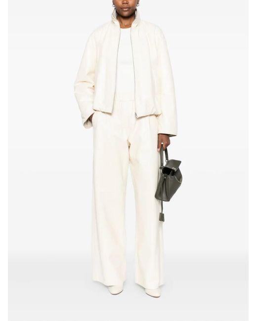 Arma White Zip-Front Quilted Jacket