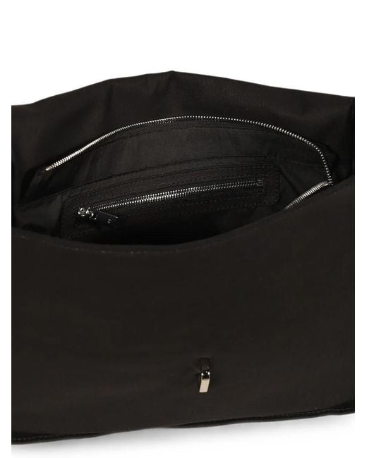 HELIOT EMIL Black Carabiner Canvas Shoulder Bag for men