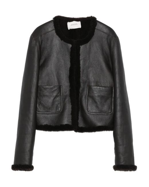 Dorothee Schumacher Black Reversible Shearling Leather Jacket