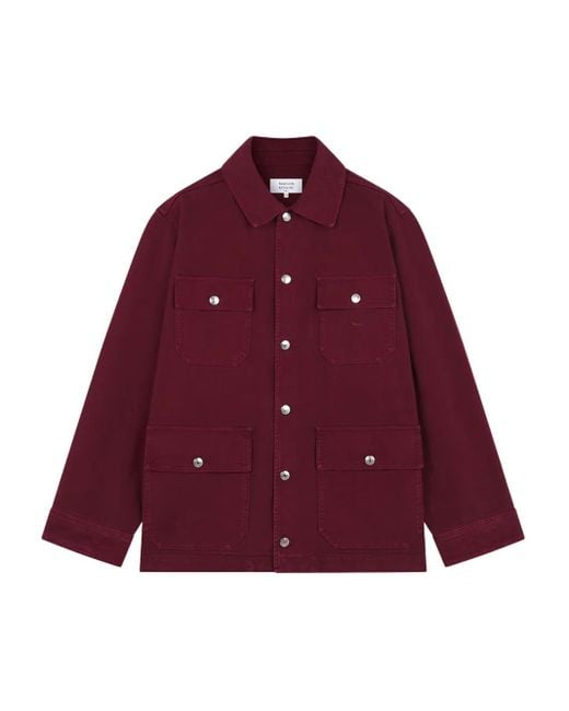 Maison Kitsuné Hemdjacke mit Taschen in Red für Herren