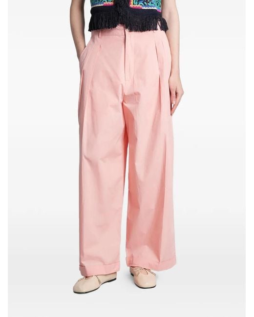 Antik Batik Pink Taylora Pleated Wide-Leg Trousers