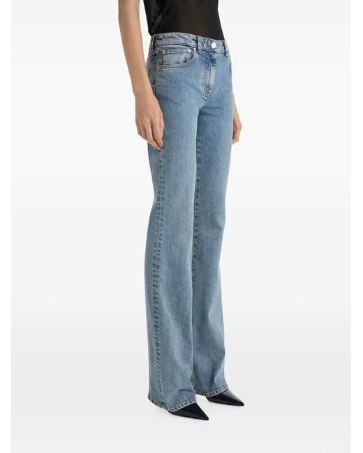 Balmain Blue Straight-Leg Faded Denim Jeans