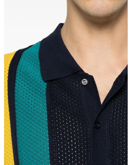 Sergio Tacchini Blue Stripe-Pattern Shirt for men