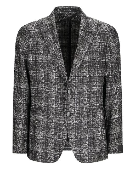 Tagliatore Karierter Blazer Mit Zwei Knöpfen in Black für Herren