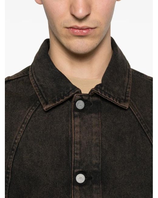 A_COLD_WALL* Black Cromer Dyed Panelled Denim Jacket for men