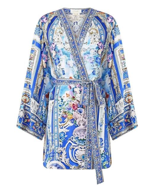 Camilla Blue Ottoman Opulence Floral-Print Kimono