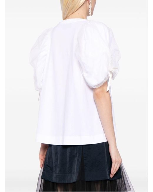 T-shirt à manches bouffantes Simone Rocha en coloris White