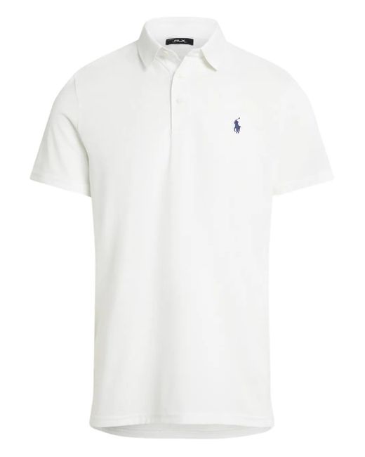 Ralph Lauren White Logo-Embroidered Polo Shirt for men