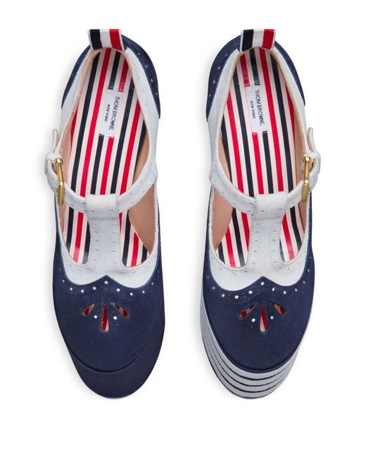 Thom Browne Blue Thom John 4-Bar Platform Pumps