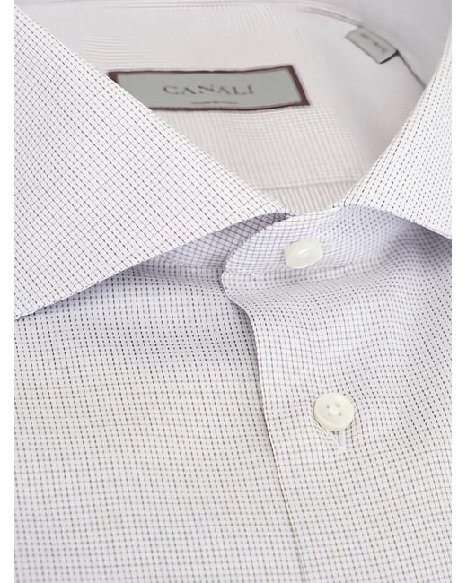 Canali Gray Patterned Shirt for men