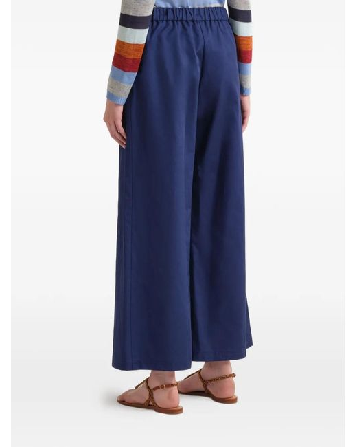 Maliparmi Blue Flared Ankle Trousers