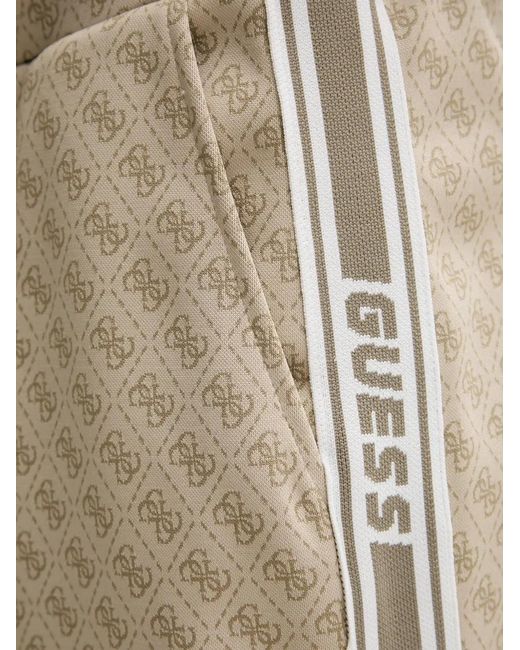 Guess Natural Monogram-Print Side-Stripe Shorts for men