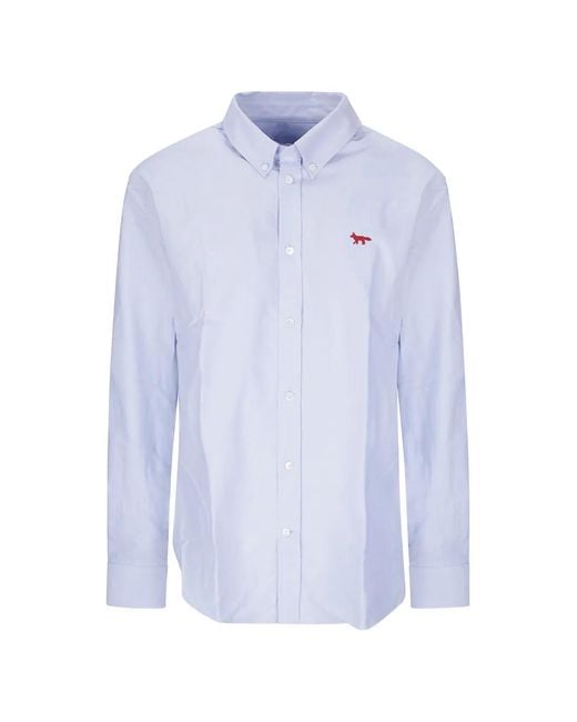 Maison Kitsuné Blue Profile Fox Long-Sleeve Shirt for men