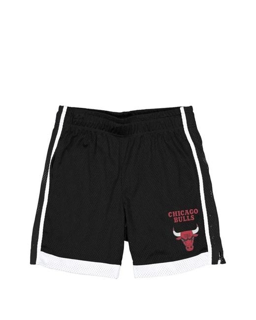 KTZ Black Chicago Bulls Nba Mesh Track Shorts for men