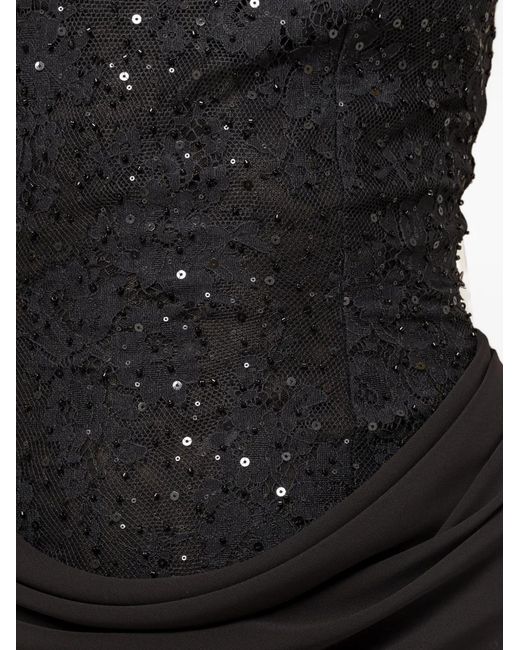 Nissa Black Robe Longue À Ornements De Sequins
