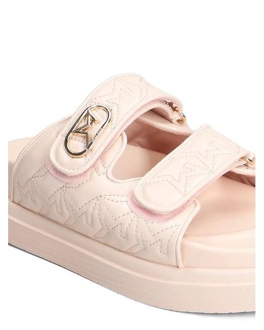 Marc Ellis Pink Calipso 002 Quilted Touch-Strap Flat Sandals